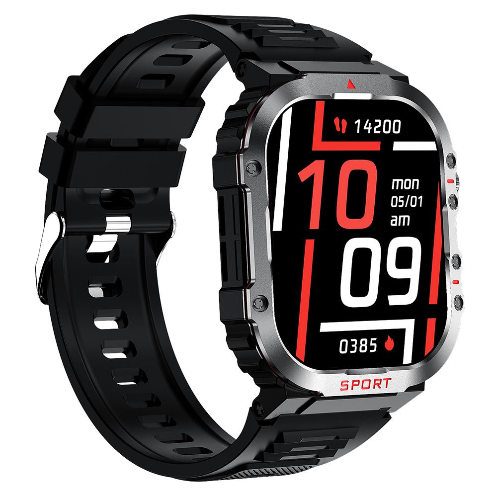 G45 1ATM Wasserdicht 2,01 Zoll Outdoor-Sport Bluetooth-kompatibel Anruf Smartwatch mit Kompass und Taschenlampe