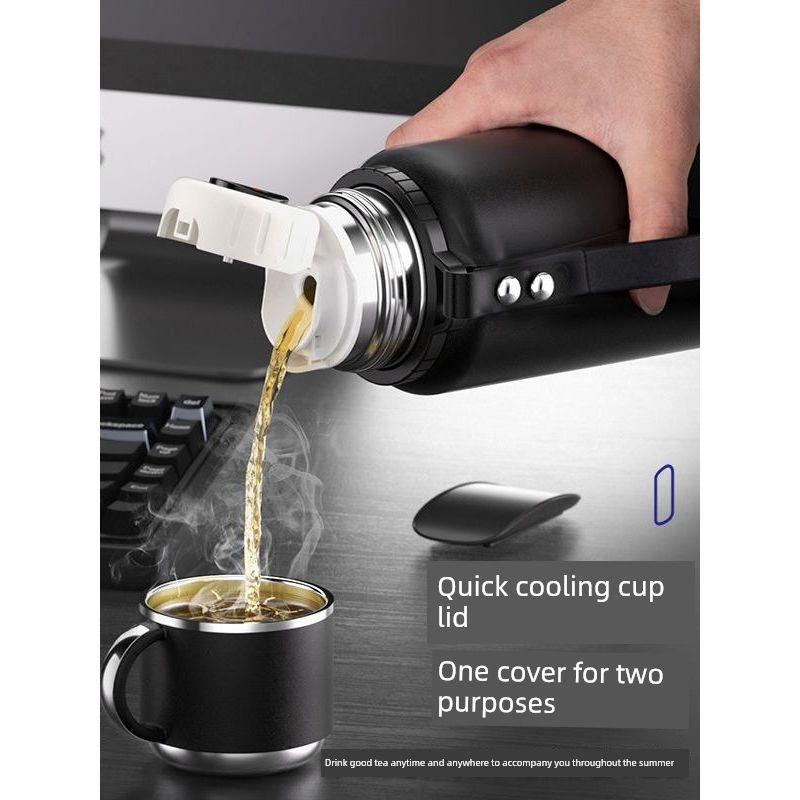 German High-End Portable Thermos Cup, New Model Tea Infuser Separation Pot Cup, 316 Stainless Steel Large Capacity Thermos Cup