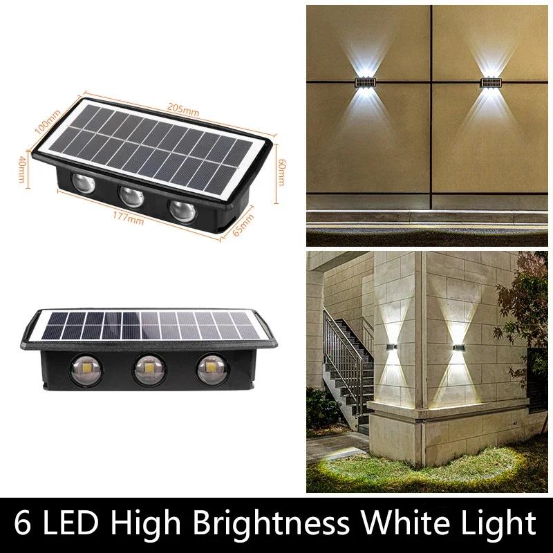 4/6/8LED Solar Wall Lights Waterproof Outdoor Garden Lighting Landscape Spotlights for Villa Courtyard Pathway Illumination