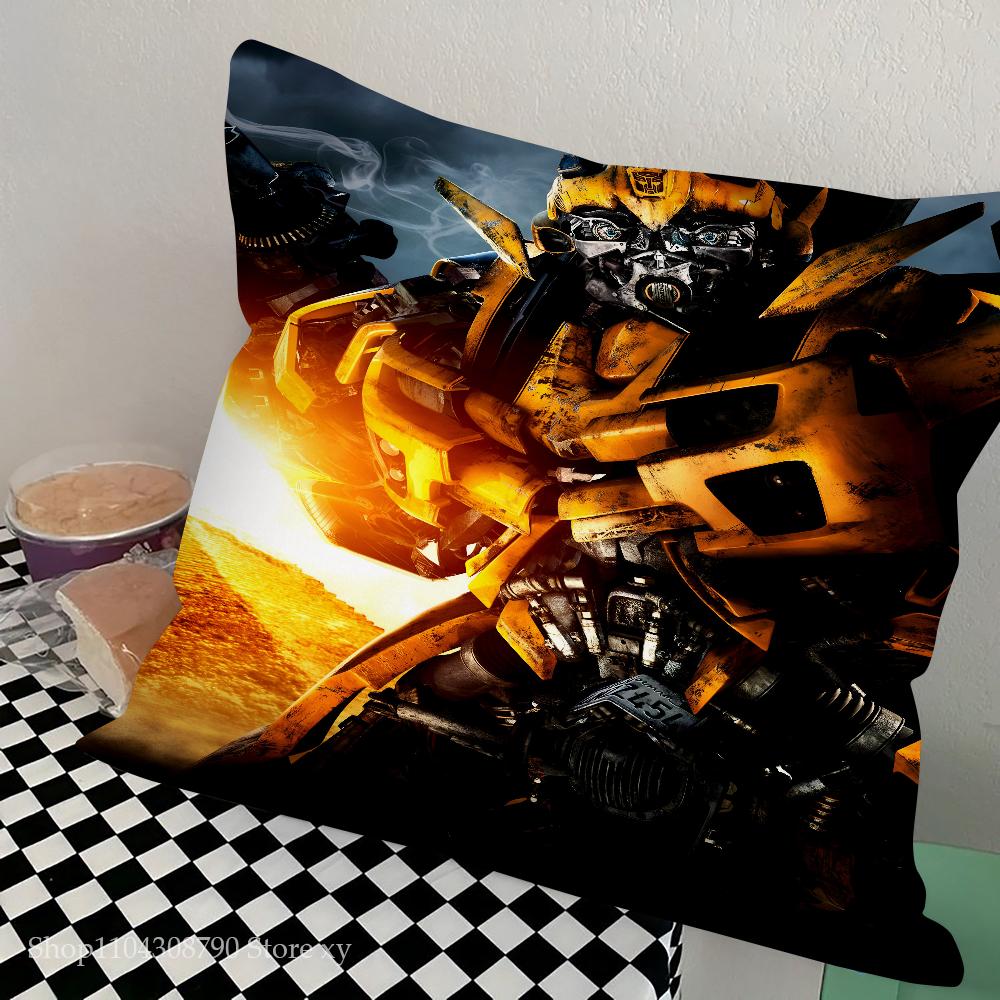 

Anime Movie B-Bumblebee Pillow Case Square Pillow Bedroom Sofa Leisure Comfort Cushion Car Living Room Home Decoration 16x16Inch
