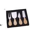 Wooden Handle Cheese Knives Set Cheese Knife Slicer Fork Scoop Cutter Useful Cooking Tools In Black Box