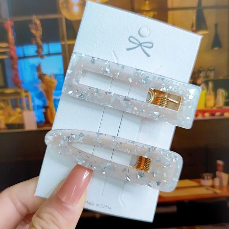 2pcs/ Set Korean Sequins Acetate Hair Clip Hairpins For Women Accessories Jewelry Femme Barrettes Hairgrip Girls Headwear