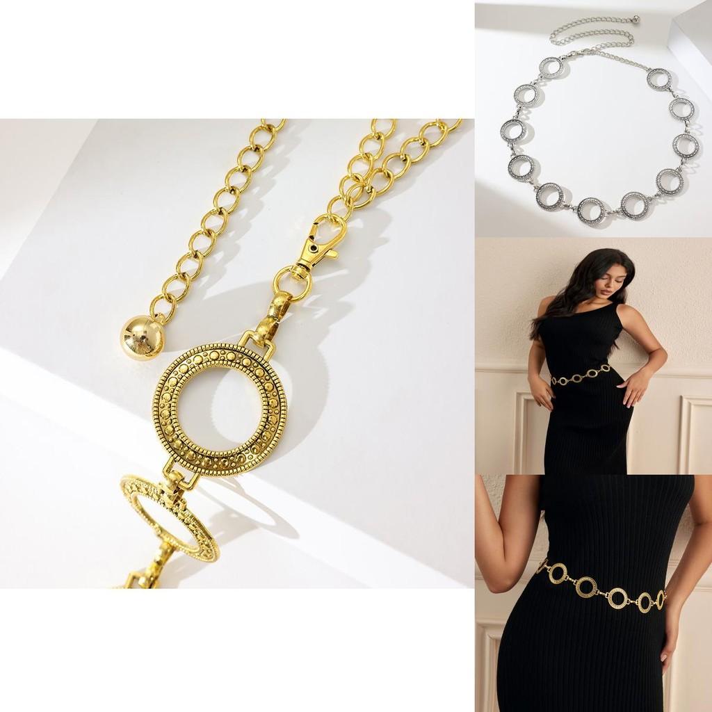 Spring Fashion Metal Waist Chain For Women With Carved Details For Casual Wear