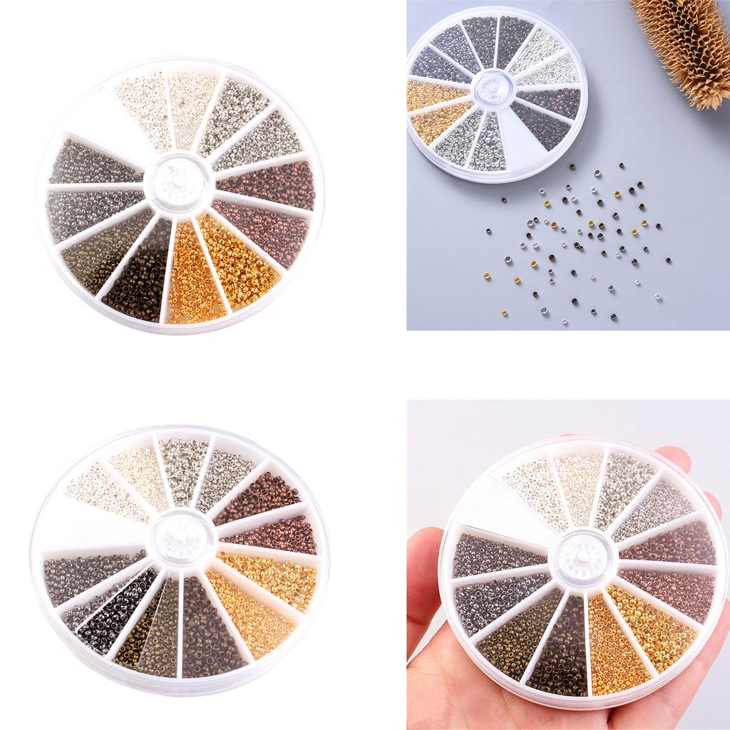 2400/3000Pcs Versatile Crimp Beads Set Jewelry Making Findings Kits Assorted Bracelets Earring Beads DIY Craft Supplies