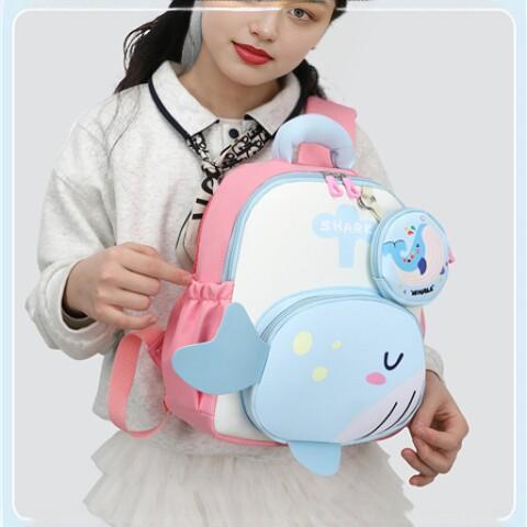 Schoolbag Cartoon Dinosaur Whale Kindergarten School Bag Children's Backpack Cute and Lightweight Boys and Girls School Backpack New