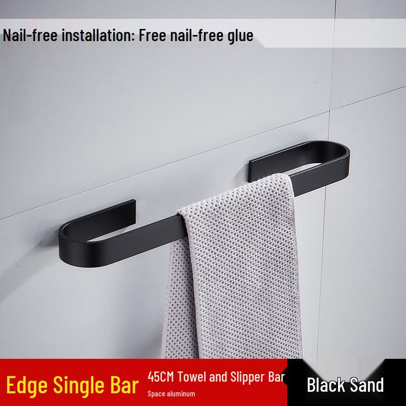 Jessite No-Drill Wall-Mounted Aluminum Towel and Slipper Rack