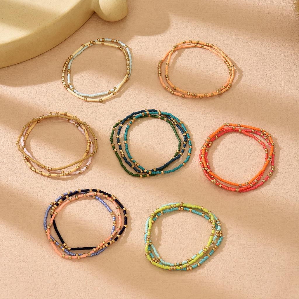 Glasperlen Armbänder Kette Armreif Gestapelte Perlenarmbänder Bohemian Armbänder Mädchen Frauen