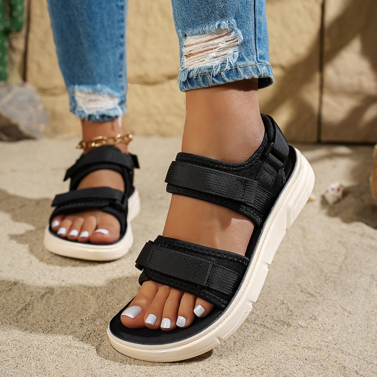 Women s Velcro Sandals: Summer Beach & Casual Footwear for Teens 42