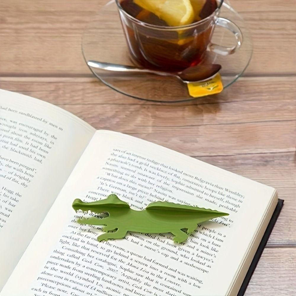 Segnalibro Coccodrillo in Plastica Leggero Design 3D Segnapagina Strumento di Lettura Lettura di Libri
