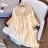 Doll collar dress women's summer new loose retro lantern bubble sleeves small fairy skirt trendy