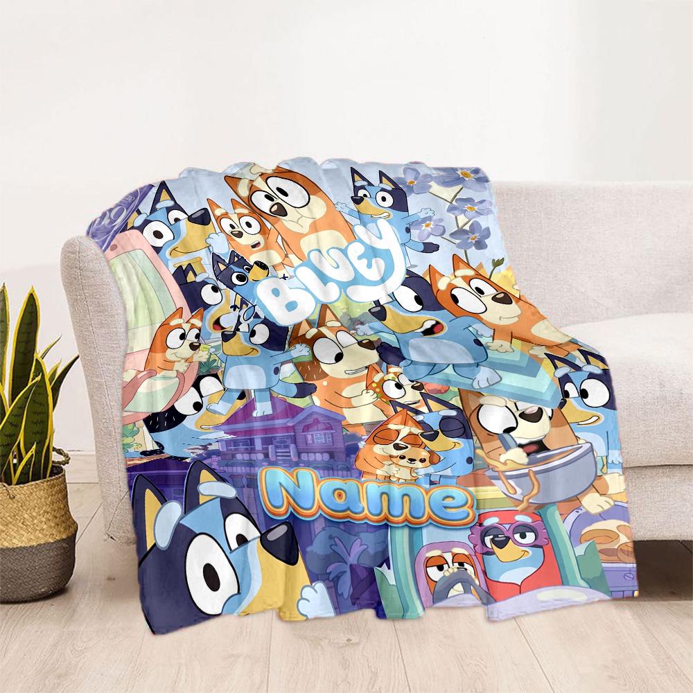 Pizza Party Pals Customize Your Name Blanket Multi-purpose Customizable Blanket Warmthful Decor Versatile for Seaside Home Decor Nap Bed