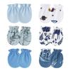 6PCS Baby Cotton Anti Scratch Mittens Newborn Elastic Cuff Hand Covers For 0-6 Months Infant Face Protection Daily Wear Assorted Styles