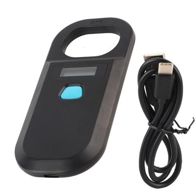 Animal Tag Reader Pet Supplies Portable Chip Scanner OLED Screen Handheld High Brightness(Black )