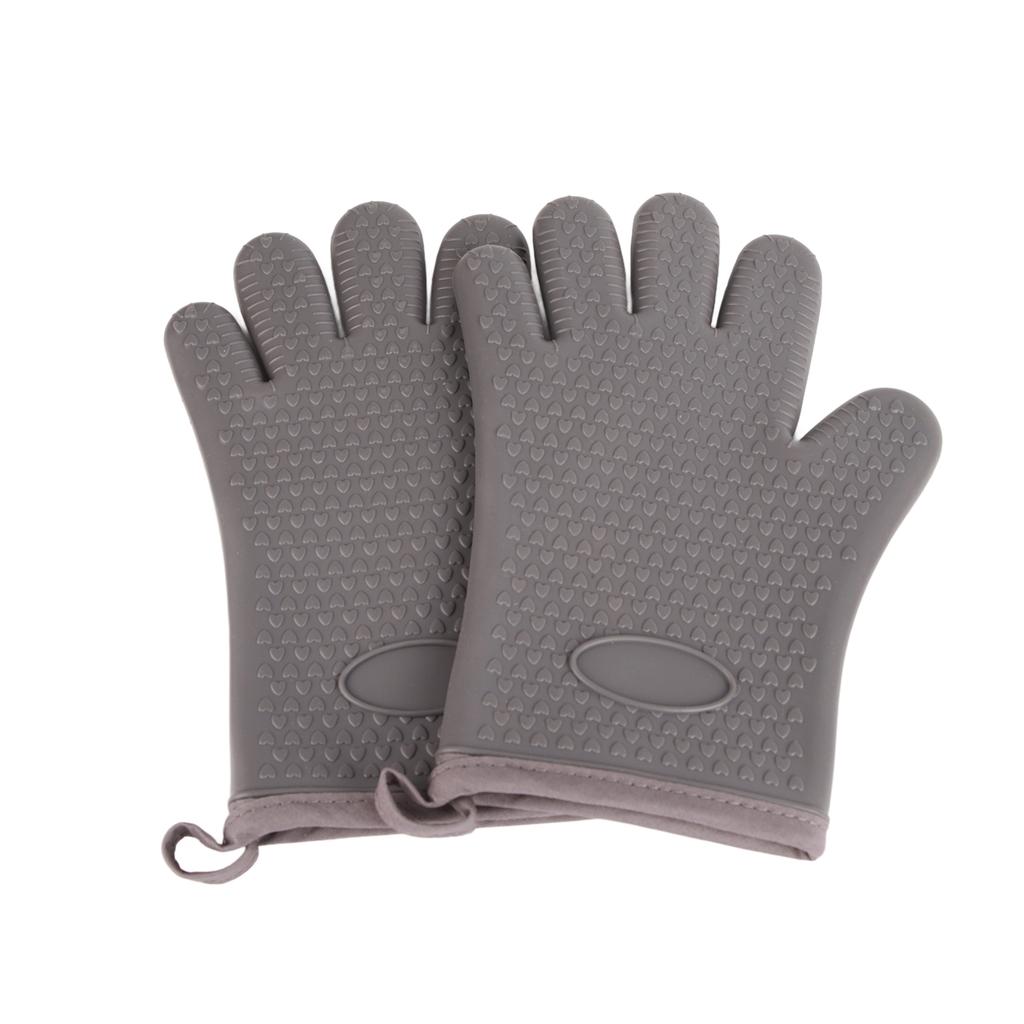 Hitzebeständige Handschuhe Grillhandschuhe Verbrühschutz Silikon Ofenhandschuhe für Küche Kochen Backen