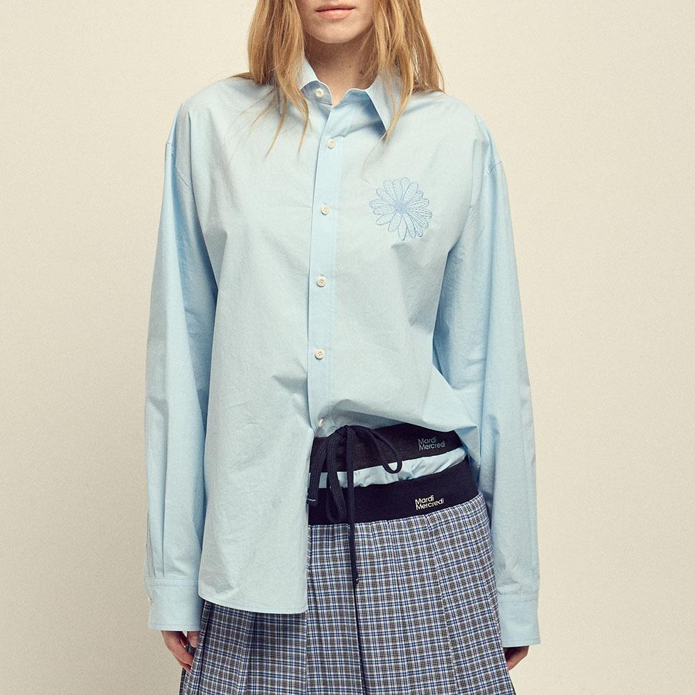 [mardimercredi] Cotton Poplin Shirt_Sky Blue
