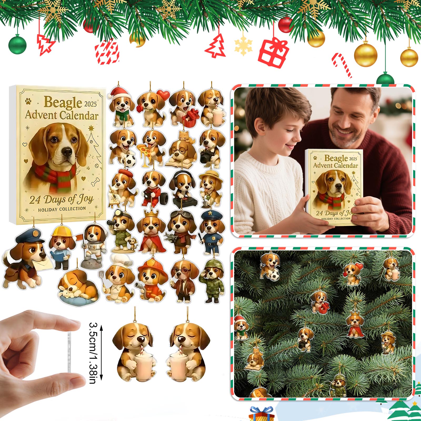 

2D Плоский Акриловий Містері Бокс 24 шт. Підвіска з Коробкою Літака Смішний Різдвяний Календар Зворотного Відліку One Size