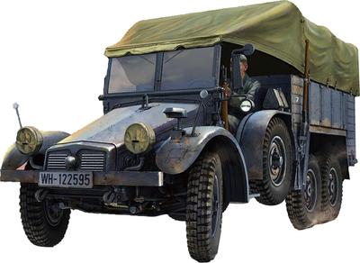 Bronco Model Scale German Troop Carrier with Full Plastic Model Kit CB35221 1/35 Krupp-Protze Kfz.70 Canopy, (Military Vehicle)