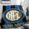 1 Stück Individueller Name Inter Mailand Gemustert Flanell Decke Geeignet für Alle Jahreszeiten für Heimdekoration Wärme und Komfort Geschenke Feiertagsgeschenk_xia