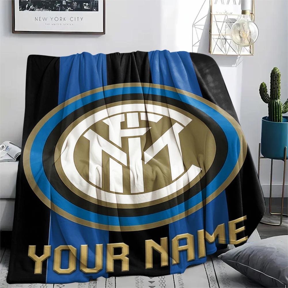 1 Stück Individueller Name Inter Mailand Gemustert Flanell Decke Geeignet für Alle Jahreszeiten für Heimdekoration Wärme und Komfort Geschenke Feiertagsgeschenk_xia