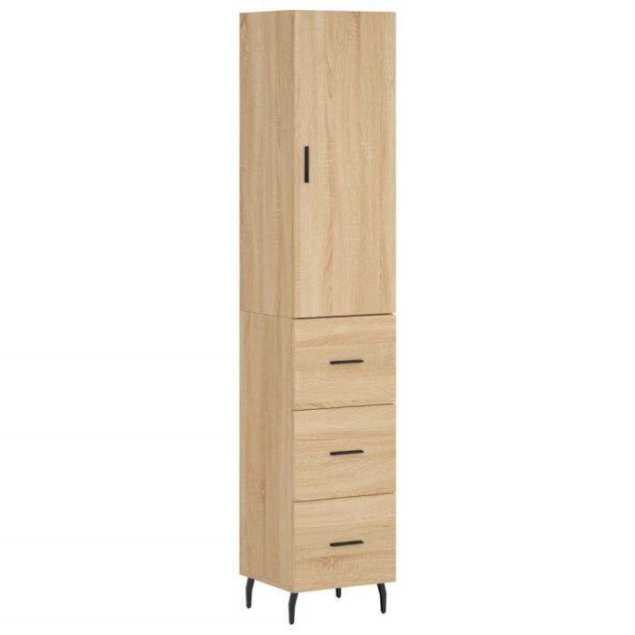 VidaXL Buffet haut Chêne sonoma 34,5x34x180 cm Bois d'ingénierie 3198868