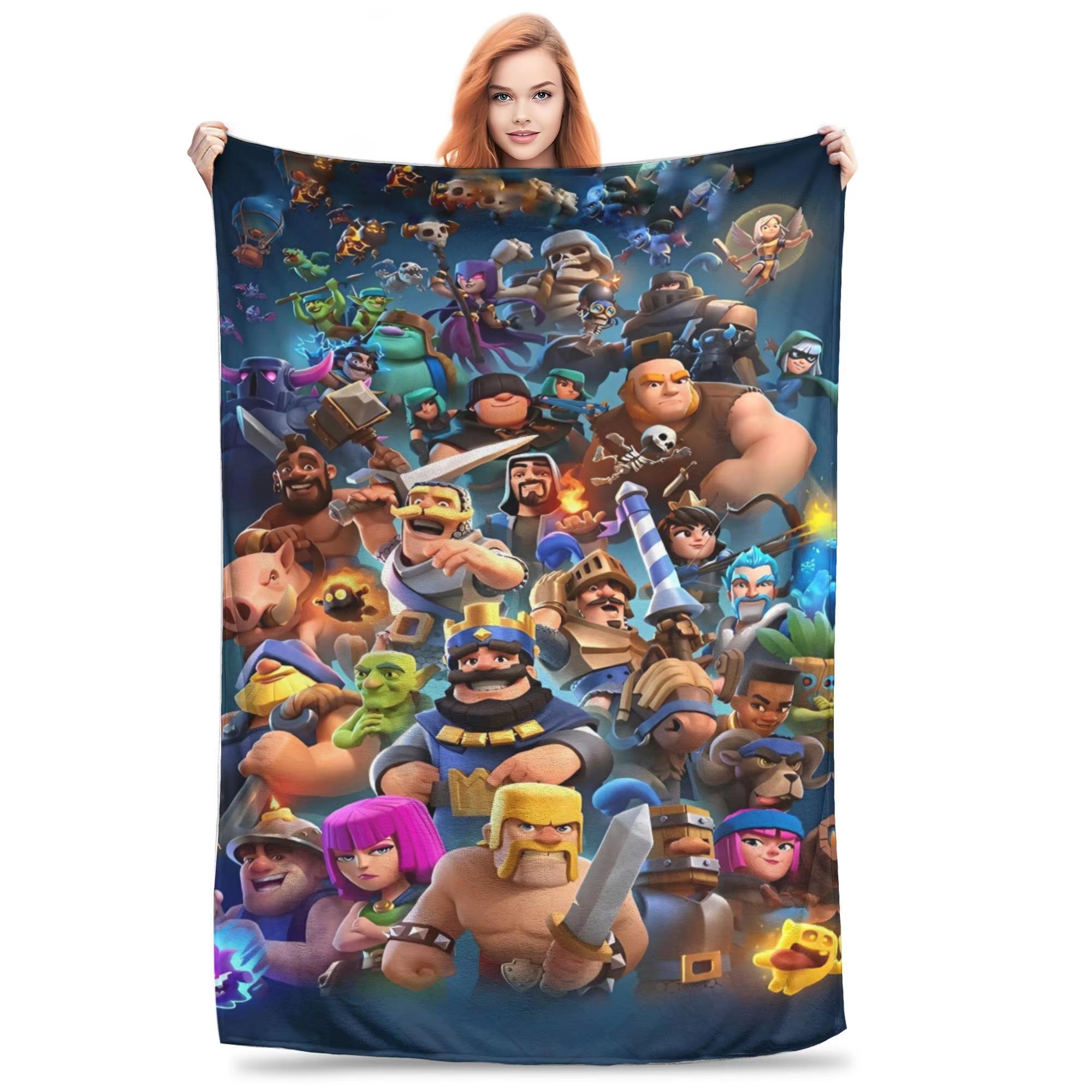 

Игровой Зимний Плед для Спальни Тема Clash Royale Качественный Теплый Для Мальчика Девочки Покрывало 30x40in