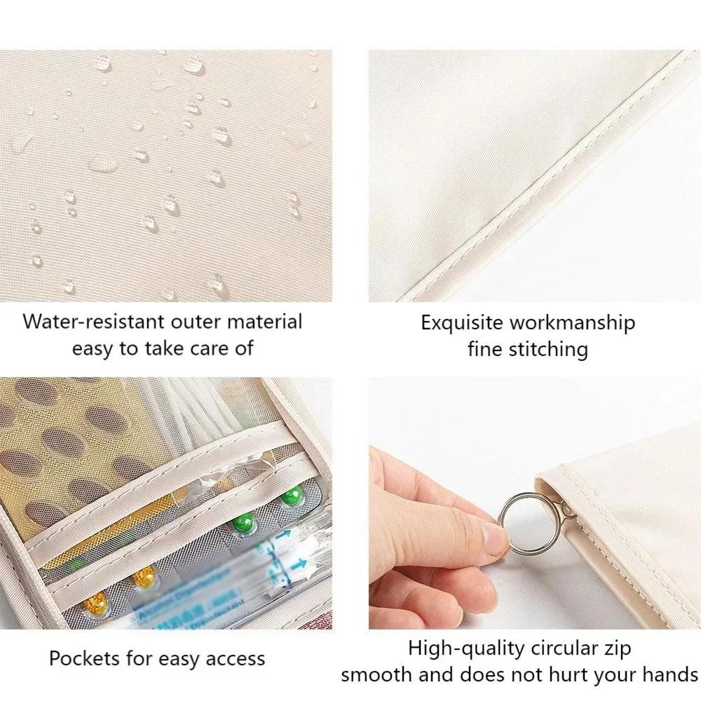 Mini Medizinbeutel Tragbar Faltbar Große Öffnung mit Reißverschluss Sortieren Erste-Hilfe-Set Outdoor Reise Essentiell Aufbewahrungstasche