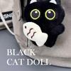 Cute Cartoon Black Cat Keychain Bag Pendant Backpack Hanging Ornaments Funny Key Chain Craft Couple Keyring Pendant