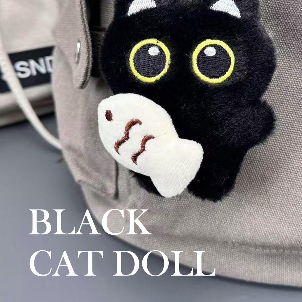 Cute Cartoon Black Cat Keychain Bag Pendant Backpack Hanging Ornaments Funny Key Chain Craft Couple Keyring Pendant