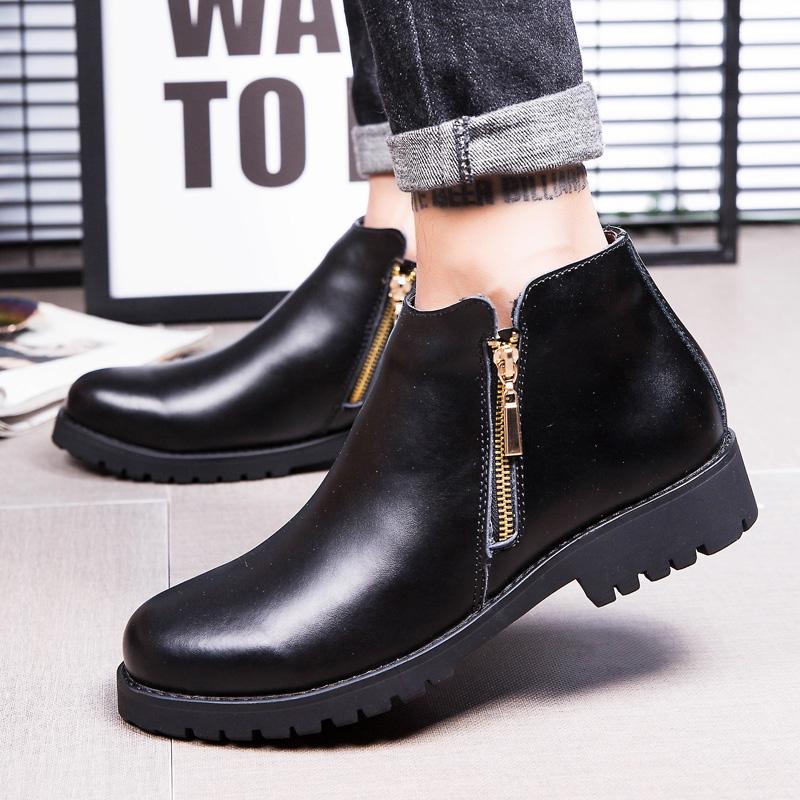 Genuine Leather Classic Male Ankle Boots 2024 High Quality Desert Boots Side Zipper All-match Motorcycle Boots