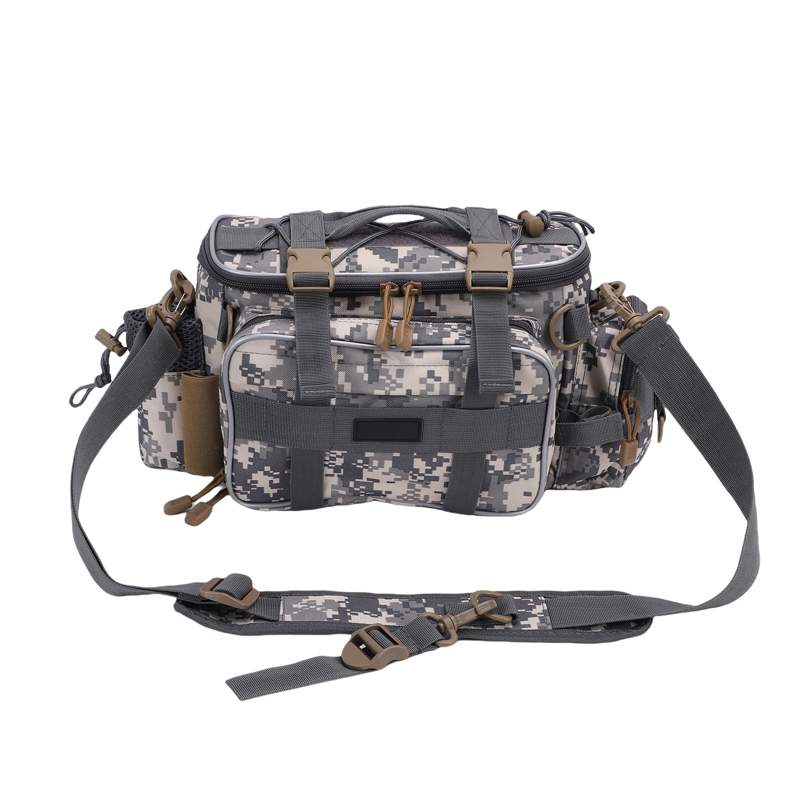 

Рыболовная сумка через плечо 2 шт. Ящик для хранения снастей с водонепроницаемым прочным дизайном, регулируемые ремни для приманок, крючков, грузил Urban camouflage