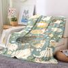1pc Cats Flowers Lightweight Flannel Blanket, Comfortable and Warm Blanket, for Office and Camping Sofa Bed, Livingroom107