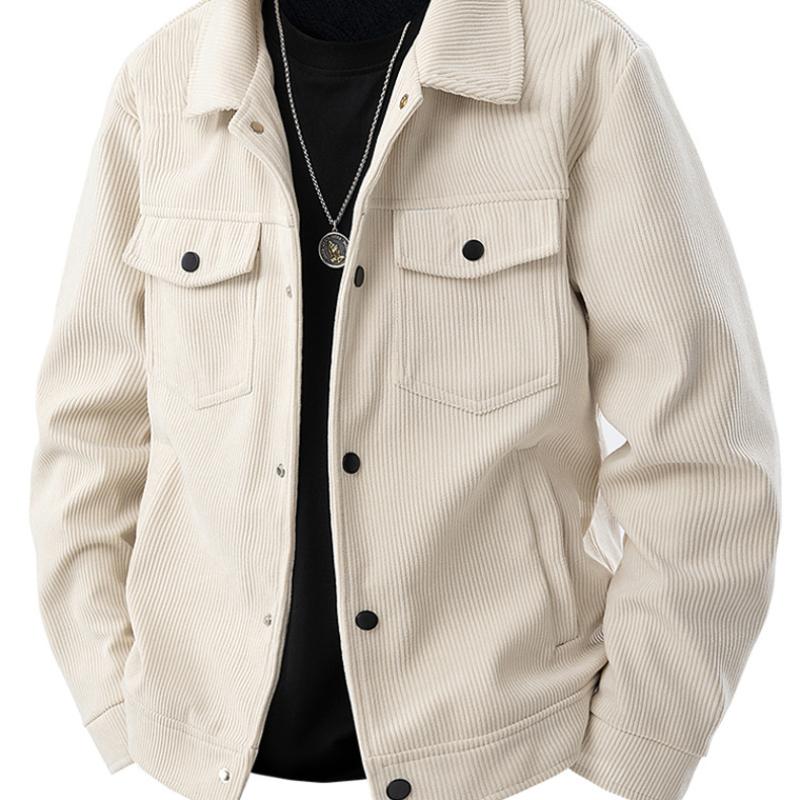 

Cozy Up Мужская вельветовая джинсовая куртка в стиле вестерн в стиле ретро, винтажное пальто цвета рыжего загара бежевого цвета M-3XL L бежевый