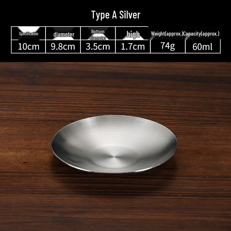 Retro Stainless Steel Kimchi Dish - Japanese Style Snack & Sauce Plate