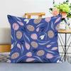 Purple Pattern Pillow Cover Plant Geometric Sofa Living Room Cushion Cover Bedside Square Pillowcase Removable and Washable