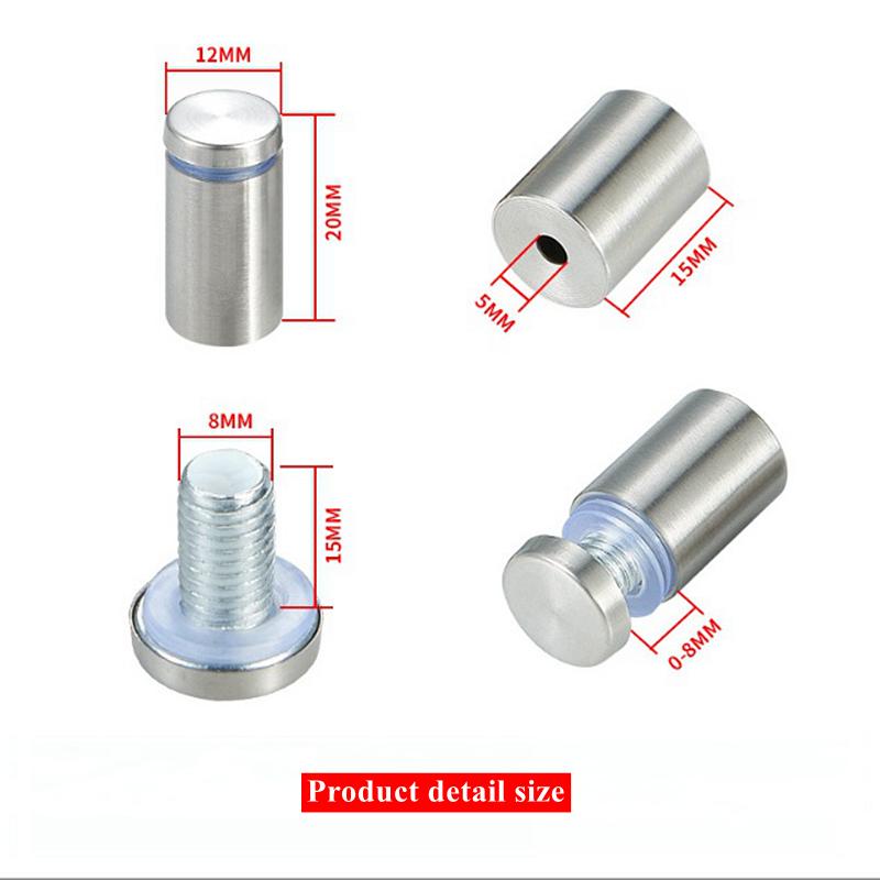 Stainless Steel Glass Fasteners Advertising Board Fixed Nails Durable Spacer Holder Billboard Fixing Screws Standoffs 10Pcs