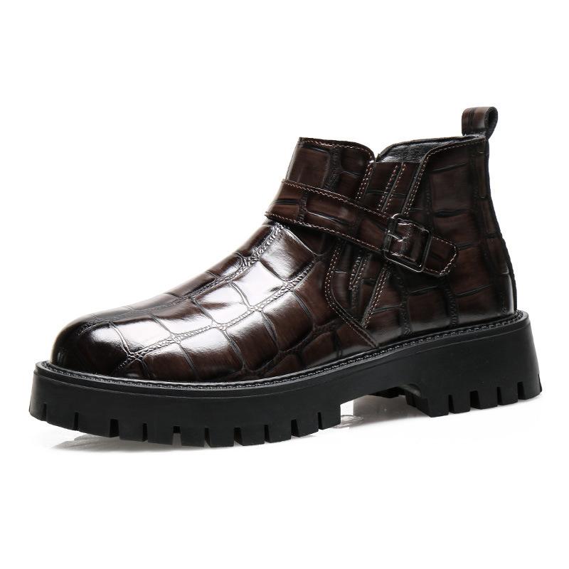 [Order can be processed] New Martin boots men's durable British short boots medium help retro men's leather boots