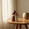 Girl Holds Horse Figurine Tabletop Female and Steed Faceted for Collectors, Shelf, Bedside