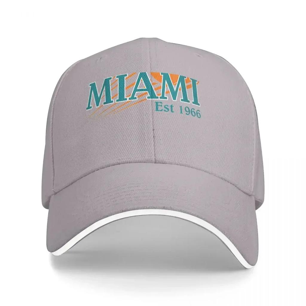 Miami Est 1966 Sports Team Athletic Novelty Dolphin Baseball Cap Custom Cap Hat Baseball Cap Mountaineering Unisexs Hats WoUnisexs