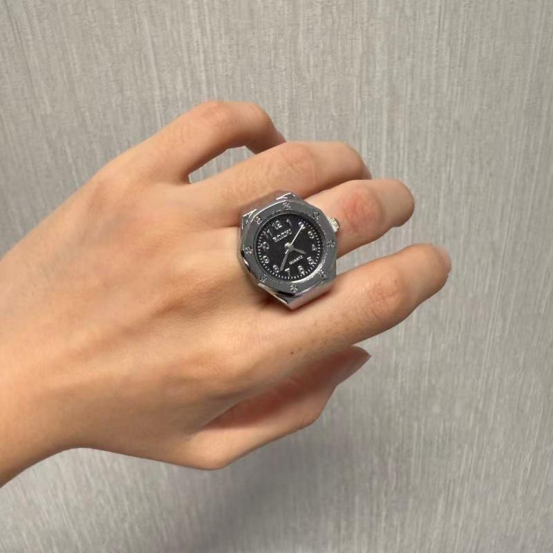 Korean Style Retro Hipster Watch Ring - Trendy Men's Hand Jewelry Accessory