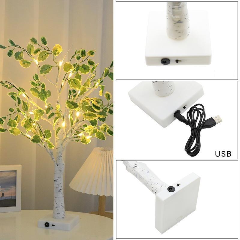 

Светодиодная лампа на дереве, праздничное освещение, настольная лампа для украшения дома, офиса, гостиной белый