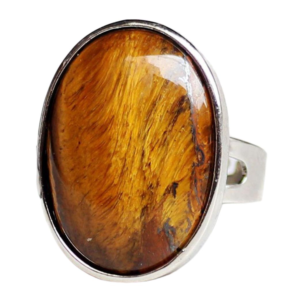 2 bucăți cristal natural oval piatră prețioasă petrecere nunta inel reglabil