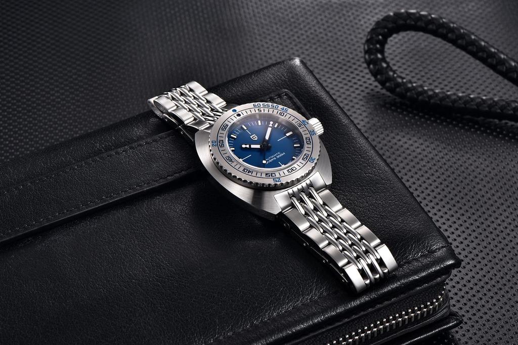 Pagani Design Men’s Automatic Diver Watch – SEIKO NH35, Ceramic Bezel, Blue Dial