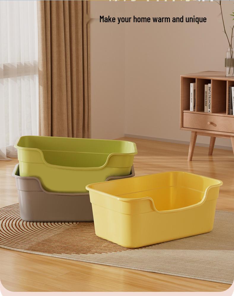 Extra Große Halboffene Anti-Tracking Katzentoilette