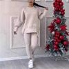 2025 Spring/Fall Women's Irregular Long Sleeve Sweatshirt & Leggings Set