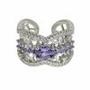 Super Fairy Retro Gothic Bow Purple Zir*****Pen Ring Niche High-End Stacking Wearing Personalized Ring Woman