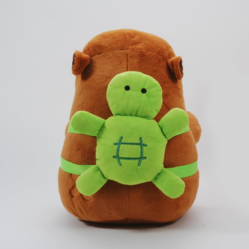 Clearstone Capybara Plush Toy, Chavimaru Turtle, 32cm, Brown