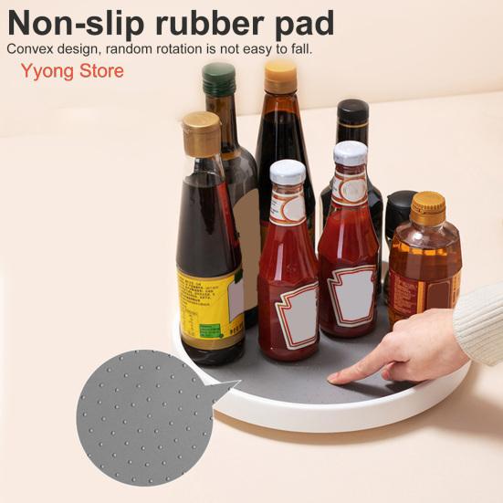 Kitchen Storage Tray Rotatable Non-slip Large Capacity Portable Round Kitchen Seasoning Organizer Turntable Household Supplies