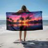 1pc Tropical Sunset Serenity 2D Printed Microfiber Beach Towel, Quick Dry Super Absorbent. Great for Beach, Pool