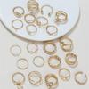 Gold/Silver Wave Joint Rings Set Alloy Love Chain Joint Ring 2024 Multi Style Ring Set  Woman