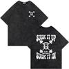 Vintage Washed Old Skeleton Gym Pump Cover T-shirts Oversized T Shirt Men Women Funny Fitness Workout Bodybuilding T-shirt